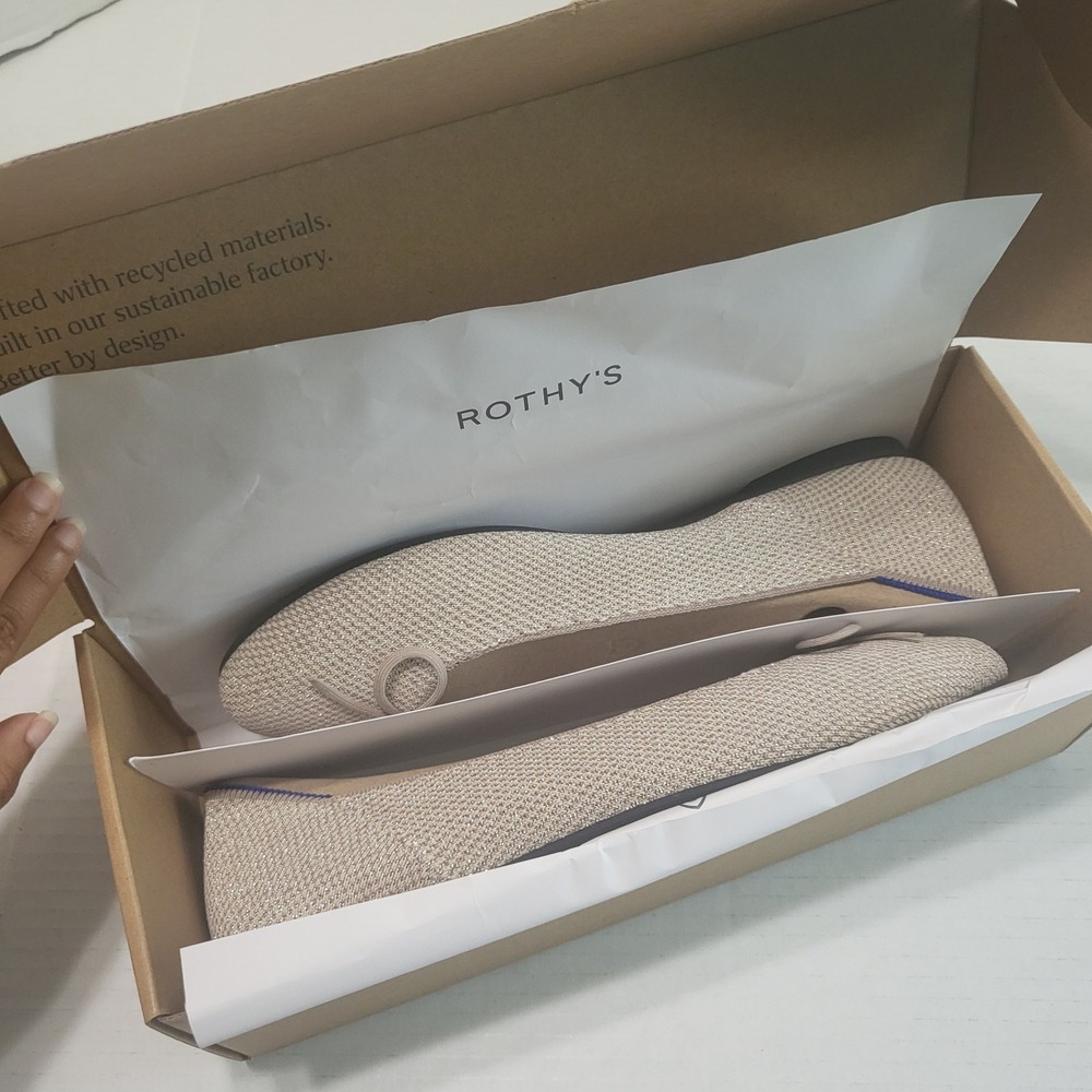 Rothy's Beige Knit Ballet Flats